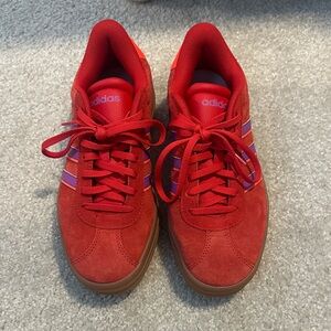 Adidas Women’s Red and Purple Sneakers